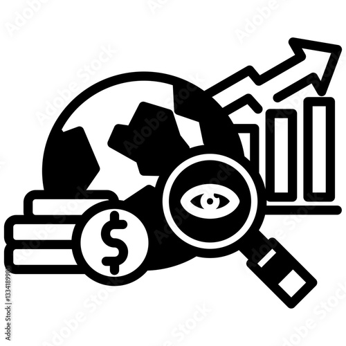 Futures Market icon in Mix Filled Style. Simple Vector Design. Simple Vector Outline Filled Icon
