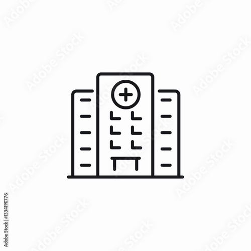 hospital building icon sign vector