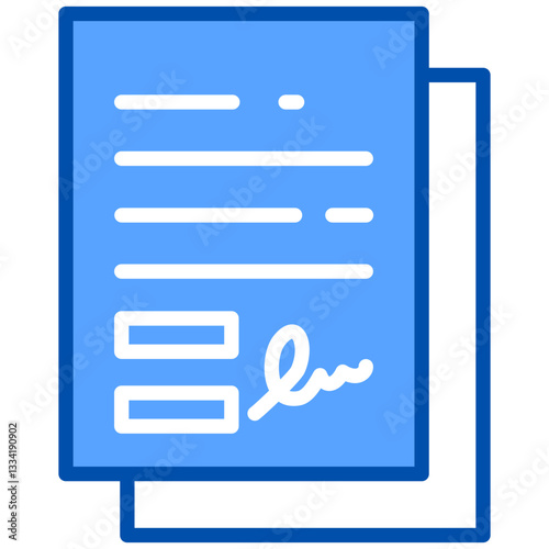 Contract icon in Blue Color Style. Simple Vector Design. Simple Vector Flat Icon