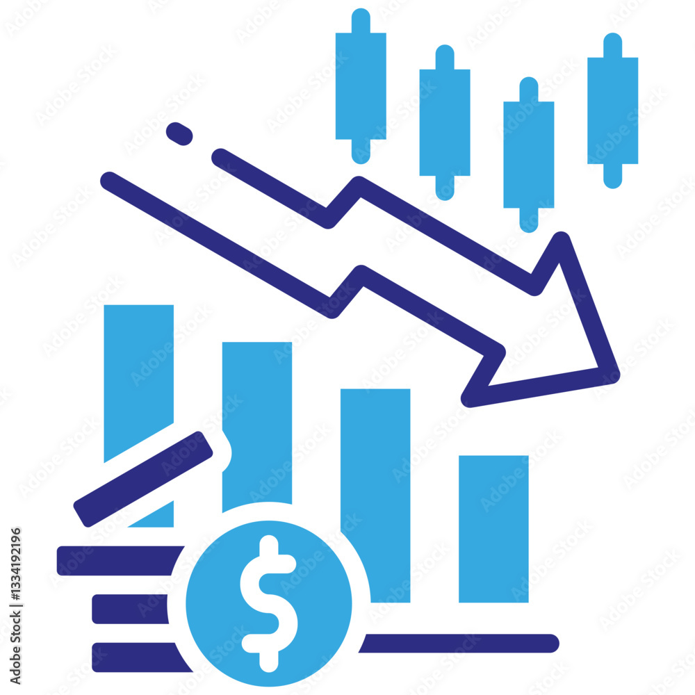 Loss icon in Glyph Dual Color Style. Simple Vector Design. Simple Vector Glyph Icon Loss icon in Glyph Dual Color Style. Simple Vector Design. Simple Vector Glyph Icon