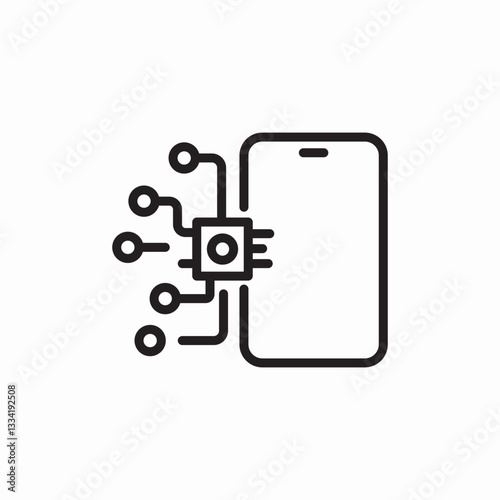 smartphone microchip tech icon sign vector