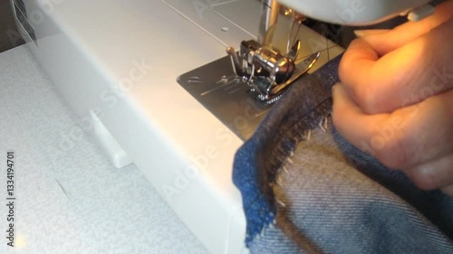close up of sewing machine