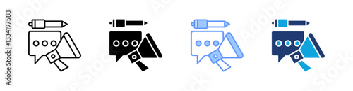 Content Marketing Multistyle Icon Set Vector 