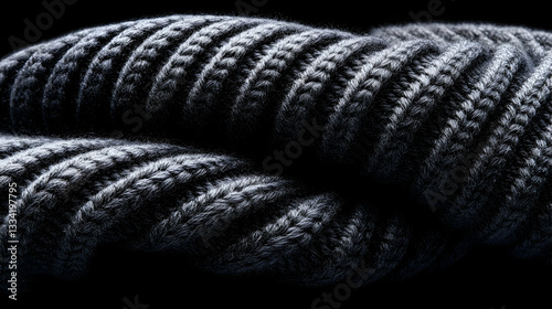 Wallpaper Mural Dark grey knitted rope in a figure-eight knot, close-up Torontodigital.ca