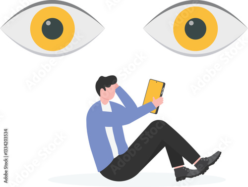 All seeing surveillance camera watching you

