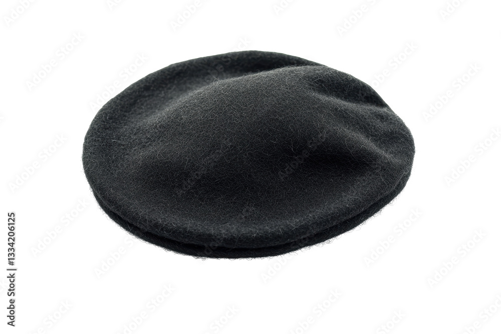 Isolated Minimalistic Black Beret Isolated Minimalistic Black Beret
