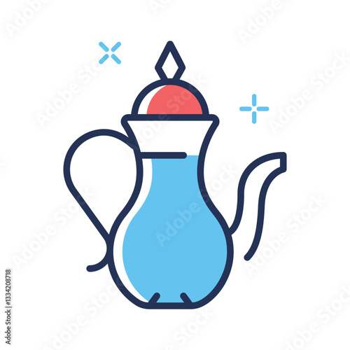 Grab this easy to use line icon of arabic teapot