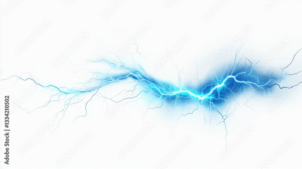 Obraz premium Abstract Blue Lightning Bolt Energy Digital Art