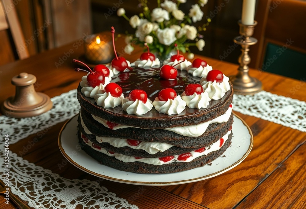 A slice of Black Forest Cake A slice of Black Forest Cake