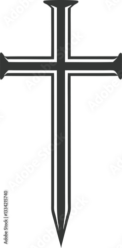 A clean, graphic design of a Christian cross.