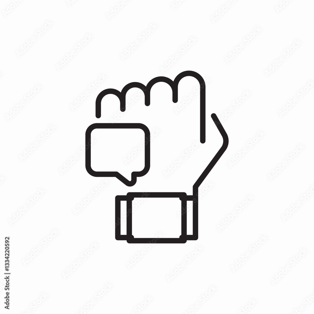 wrist watch message icon sign vector wrist watch message icon sign vector
