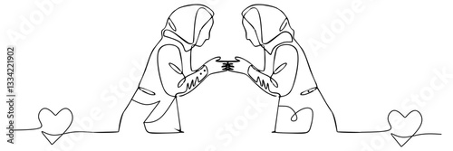 Illustration of muslimah - happy eid mubarok