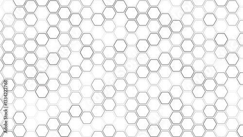 Hexagon Beehive honeycomb pattern wall black and white, Hexagon isolated clipping path horizontal for design honeycomb texture for pattern .