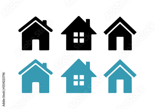 Tableau sur toile house icon set