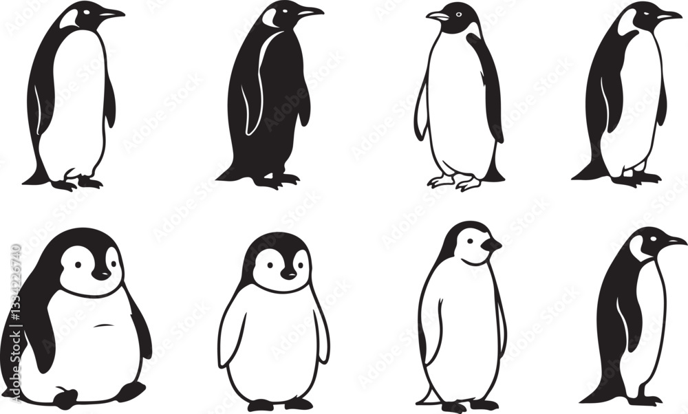 Fototapeta premium penguin silhouette vector illustration art