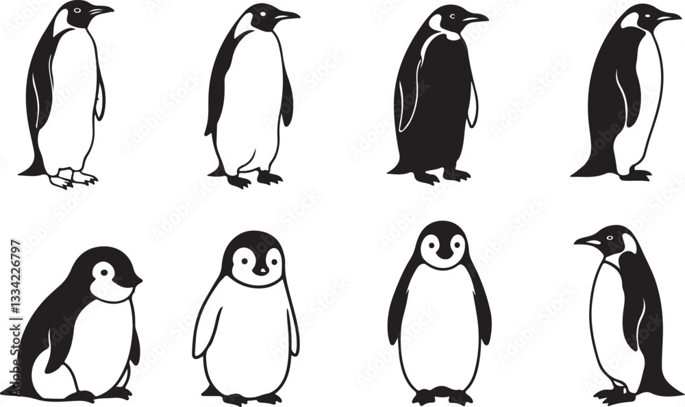 Fototapeta premium penguin silhouette vector illustration art