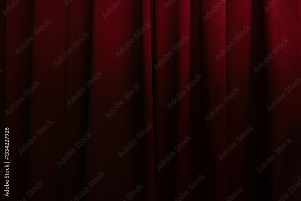 Red curtain in theatre background