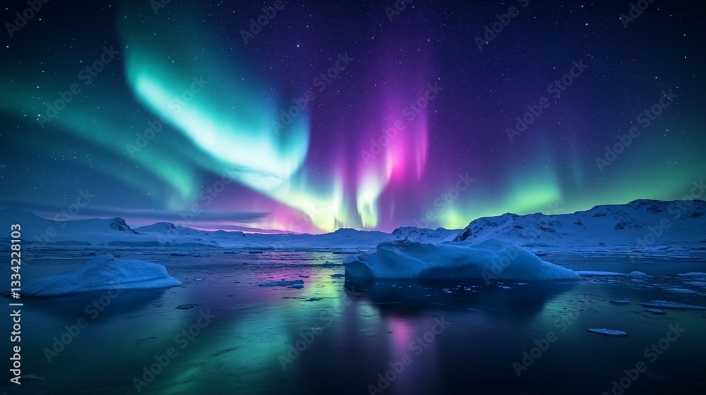 custom made wallpaper toronto digitalMajestic Aurora Borealis Illuminates the Arctic Night Sky, Greenland