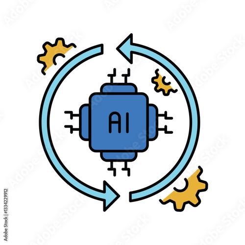 Regression tasks color flat icon.
