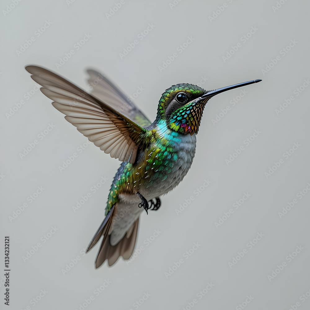 Fototapeta premium Hummingbird in Flight HighRes Bird Photo isolated on white background