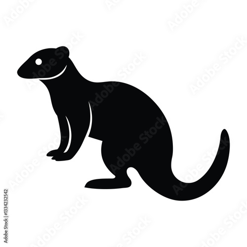 Stylized Mongoose Silhouette Graphic Art for Artwork