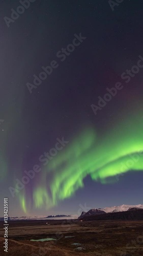 Island - Iceland - Svínafellsjökull Glacier - Aurora Borealis - Northernlights - Polarlights - Skaftafell