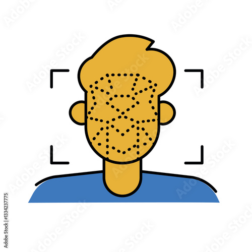 Face Recognition lline icon.