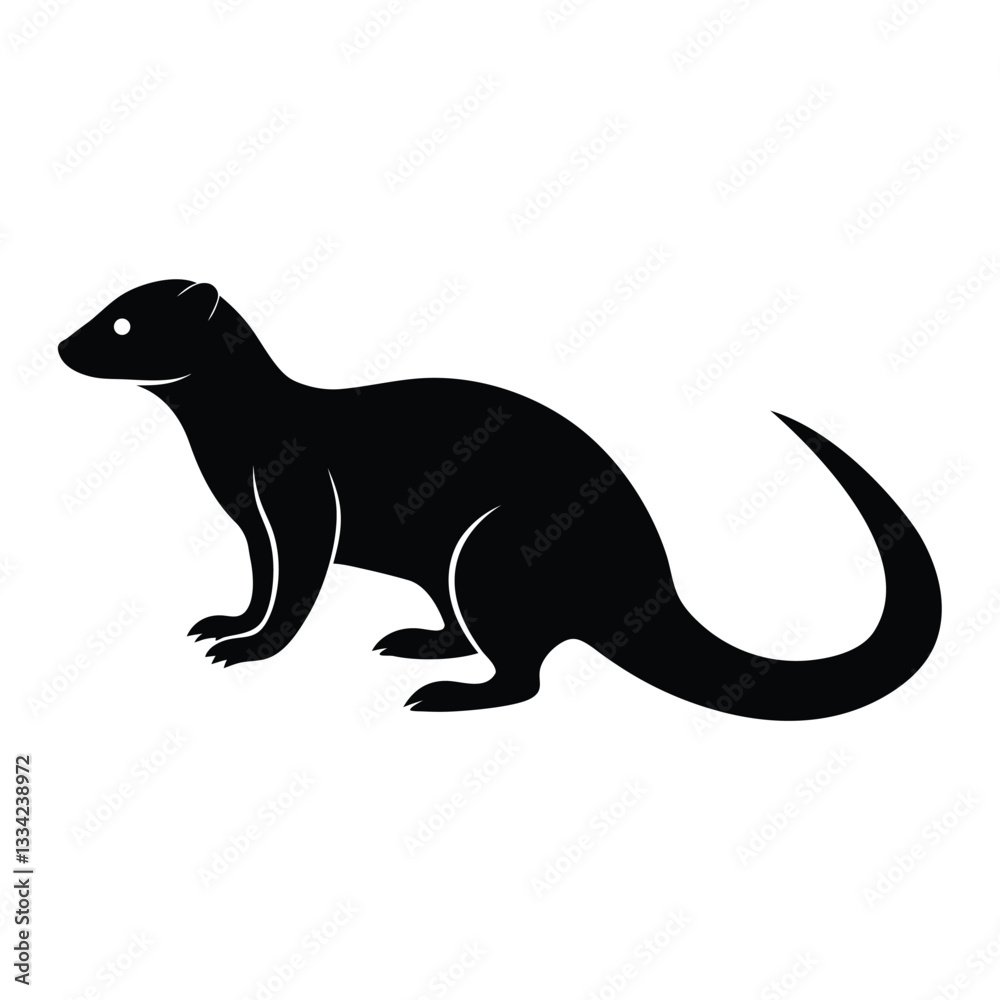 Stylized Mongoose Silhouette Graphic Art for Design Stylized Mongoose Silhouette Graphic Art for Design