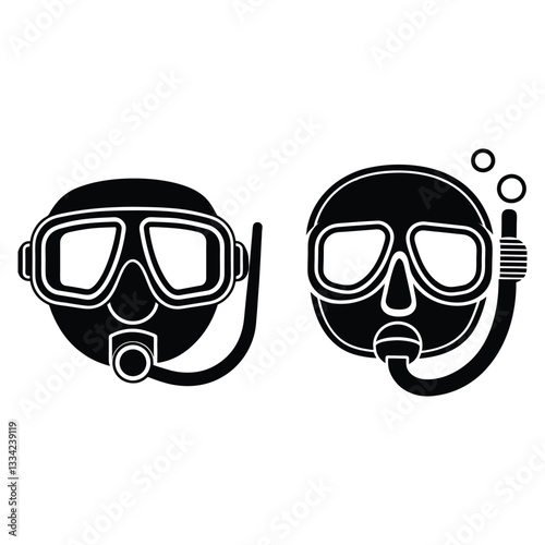 Diving mask silhouette vector illustration