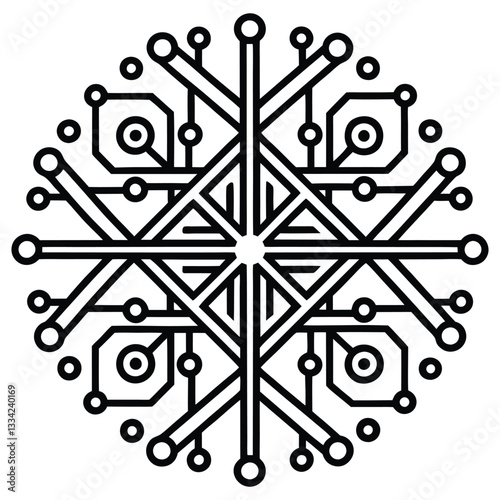 Digital Snowflake Circuit Board Design