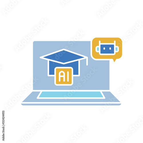 Adaptive Learning color flat icon.