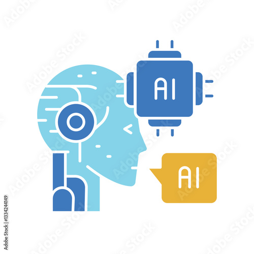 AI Agents color flat icon.