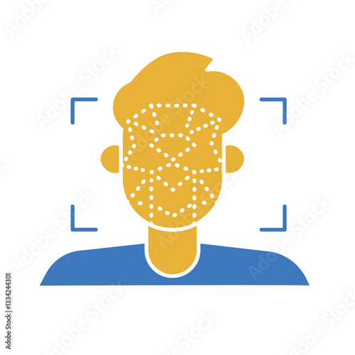 Face Recognition lline icon.