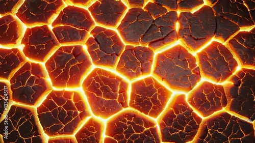 abstract lava background with hexagon formation