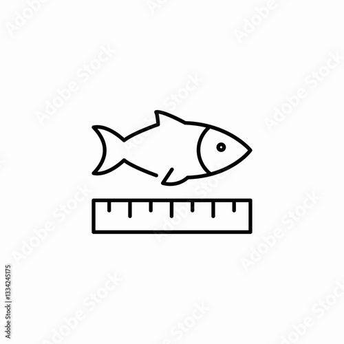 fish size measuring icon sign vector