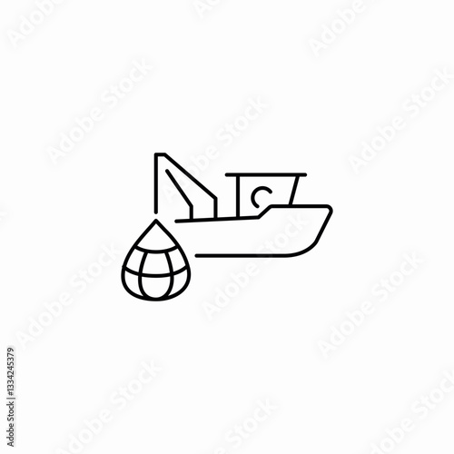 fishing boat net tool icon sign vector