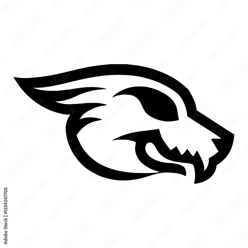 Minimalist Monster Skull Black and White Outline Line Art Drawing Style Logo Silhouette Design Minimalist Monster Skull Black and White Outline Line Art Drawing Style Logo Silhouette Design