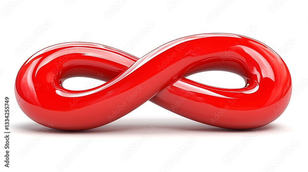 Red Infinity Symbol Displaying Concept of Eternity, Endless Love, and Unlimited Possibilities in 3D Red Infinity Symbol Displaying Concept of Eternity, Endless Love, and Unlimited Possibilities in 3D