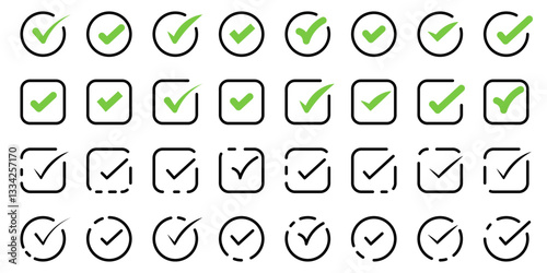 Minimalist Checkmark and Checkbox Set