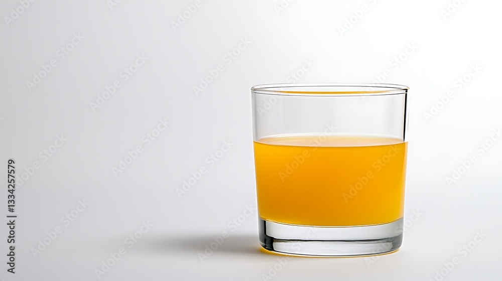 Freshly Squeezed Orange Juice in a Clear Glass on a Light Background for Healthy Lifestyle Concepts Freshly Squeezed Orange Juice in a Clear Glass on a Light Background for Healthy Lifestyle Concepts
