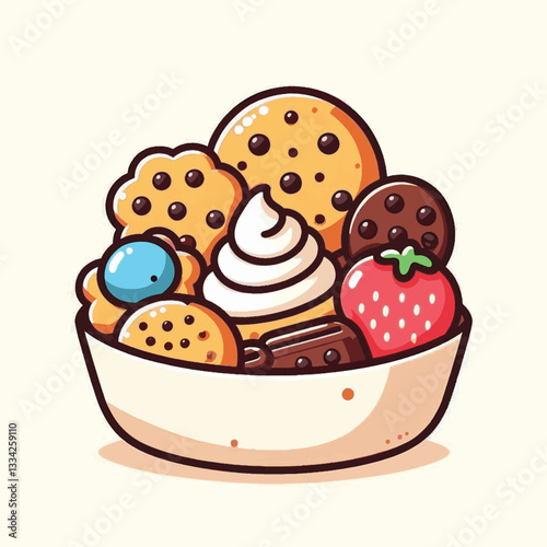 dessert, cookie, food, biscuit, sweet, bakery, background, chocolate, delicious, snack, homemade, brown, isolated, candy, pastry, cake, bake, chip, tasty, breakfast, fresh, treat, closeup, sugar, vect