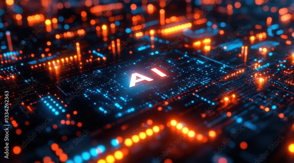 A computer chip with the letters AI on it A computer chip with the letters AI on it