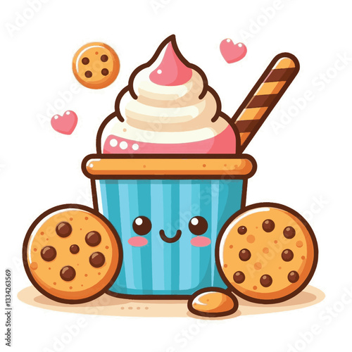 dessert, cookie, food, biscuit, sweet, bakery, background, chocolate, delicious, snack, homemade, brown, isolated, candy, pastry, cake, bake, chip, tasty, breakfast, fresh, treat, closeup, sugar, vect
