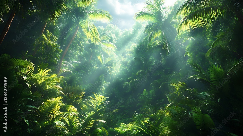 Dense tropical jungle sunlight beauty high resolution Background Dense tropical jungle sunlight beauty high resolution Background