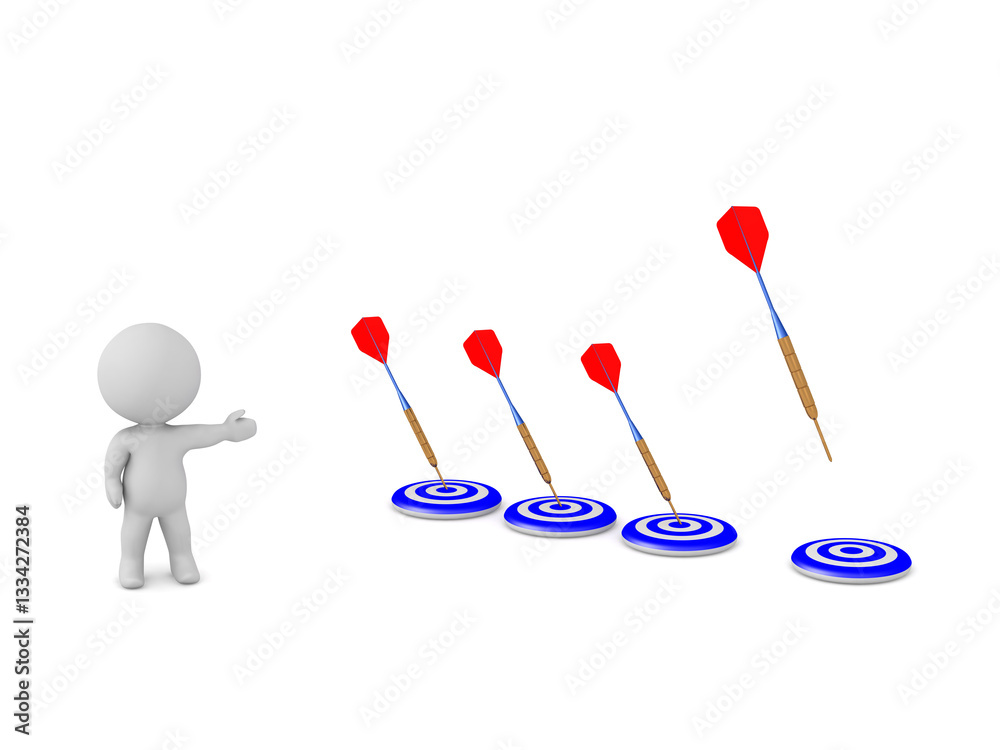 3D Character with Darts and Arrows 3D Character with Darts and Arrows