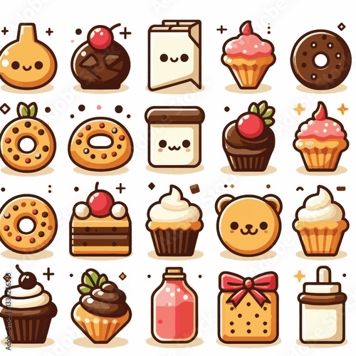 dessert, cookie, food, biscuit, sweet, bakery, background, chocolate, delicious, snack, homemade, brown, isolated, candy, pastry, cake, bake, chip, tasty, breakfast, fresh, treat, closeup, sugar, vect