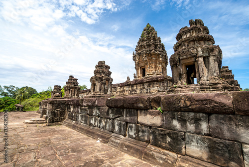 Exterior of the Bakong mountain temple,  Roluos Group, Angkor, Cambodia, Asia photo