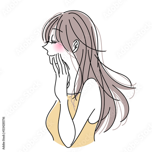 幸せそうな横顔の女性