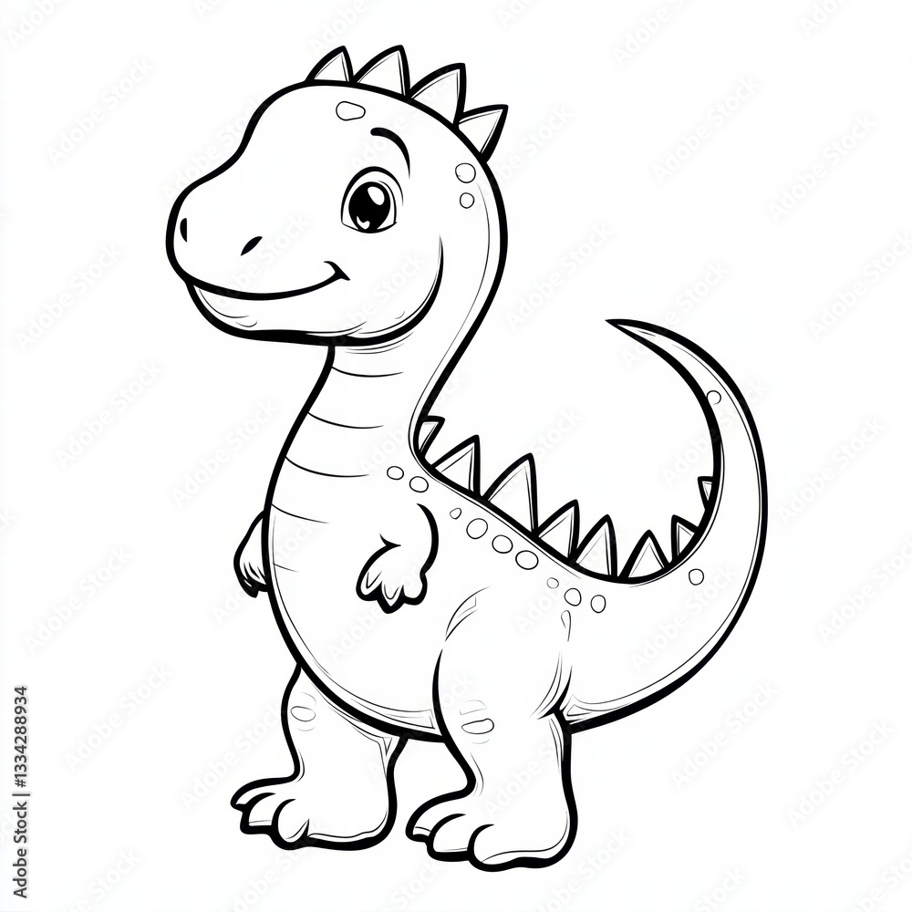 Fototapeta premium Friendly Dinosaur Coloring