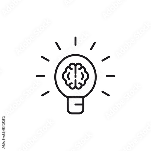 Lightbulb containing a brain symbolizing creativity, intelligence, and innovation. Suitable for concepts of ideas, innovation, brainstorming, and creativity.